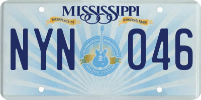MS license plate NYN046