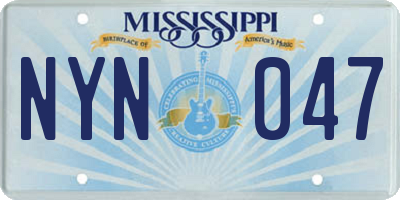 MS license plate NYN047