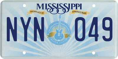 MS license plate NYN049