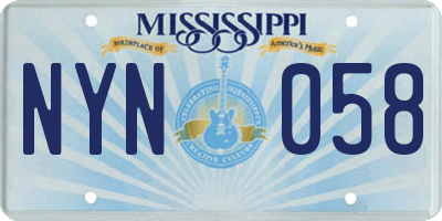 MS license plate NYN058