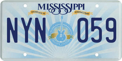 MS license plate NYN059