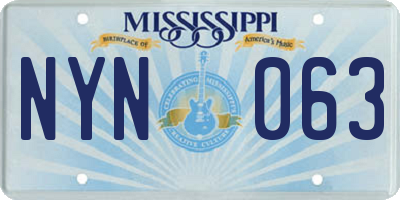 MS license plate NYN063