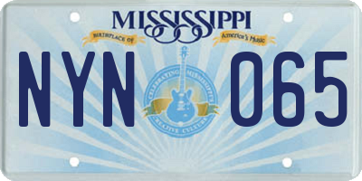 MS license plate NYN065