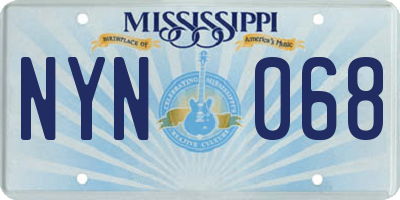 MS license plate NYN068