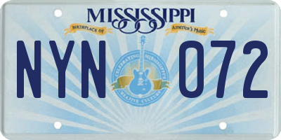 MS license plate NYN072