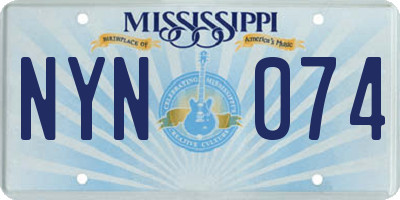 MS license plate NYN074