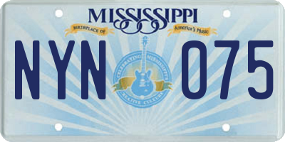 MS license plate NYN075