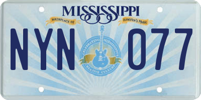 MS license plate NYN077