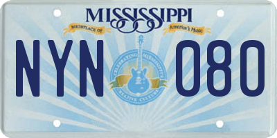 MS license plate NYN080