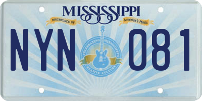 MS license plate NYN081