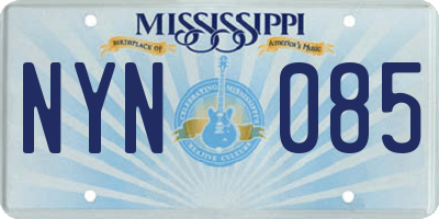 MS license plate NYN085