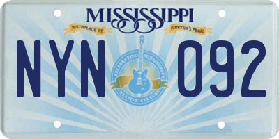 MS license plate NYN092