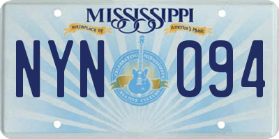 MS license plate NYN094