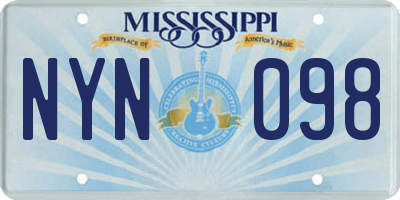 MS license plate NYN098