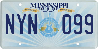 MS license plate NYN099
