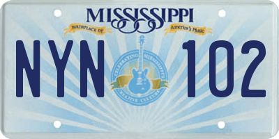 MS license plate NYN102