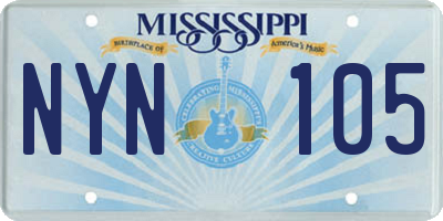 MS license plate NYN105