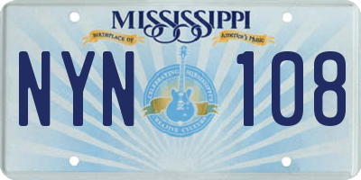 MS license plate NYN108