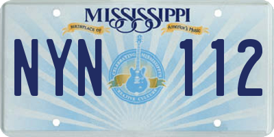 MS license plate NYN112
