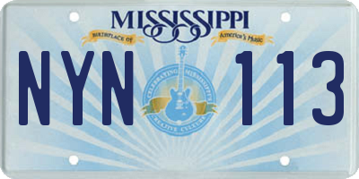 MS license plate NYN113