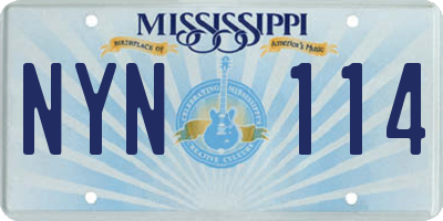 MS license plate NYN114