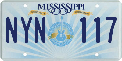 MS license plate NYN117