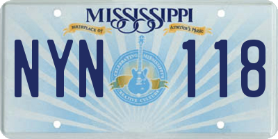 MS license plate NYN118