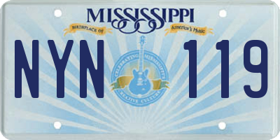 MS license plate NYN119