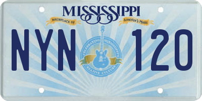 MS license plate NYN120