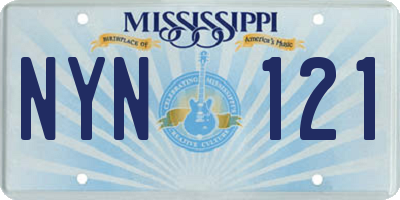 MS license plate NYN121