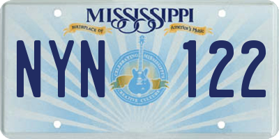 MS license plate NYN122