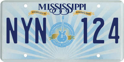 MS license plate NYN124