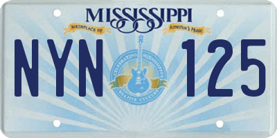 MS license plate NYN125
