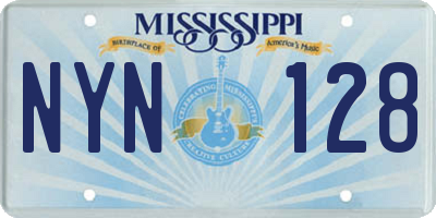 MS license plate NYN128