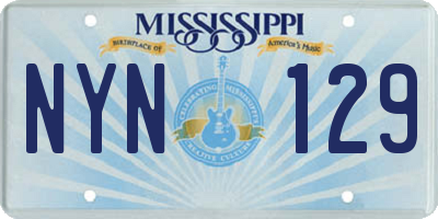 MS license plate NYN129