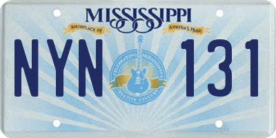 MS license plate NYN131