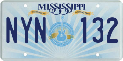MS license plate NYN132
