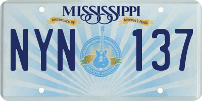 MS license plate NYN137