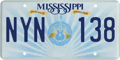MS license plate NYN138