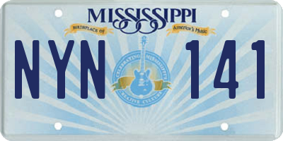 MS license plate NYN141