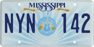 MS license plate NYN142