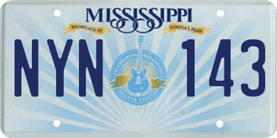 MS license plate NYN143