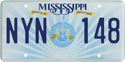 MS license plate NYN148