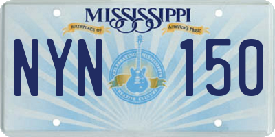 MS license plate NYN150