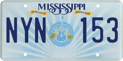 MS license plate NYN153