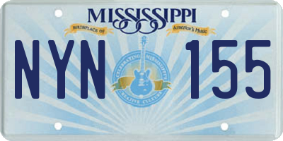MS license plate NYN155