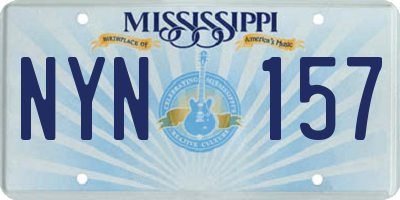MS license plate NYN157