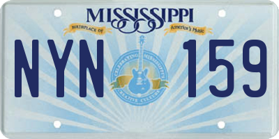 MS license plate NYN159