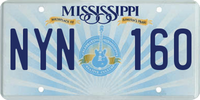 MS license plate NYN160