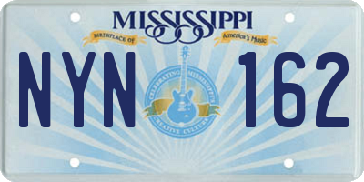 MS license plate NYN162